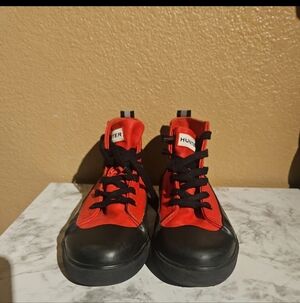 Hunter Target boys 3 High Top Canvas Red/Black Unisex Lace Up Sneakers girls 4.5